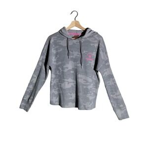 Juicy Couture Sport  Camo Waffle Knit Hoodie Thumbhole Pullover Womens Medium